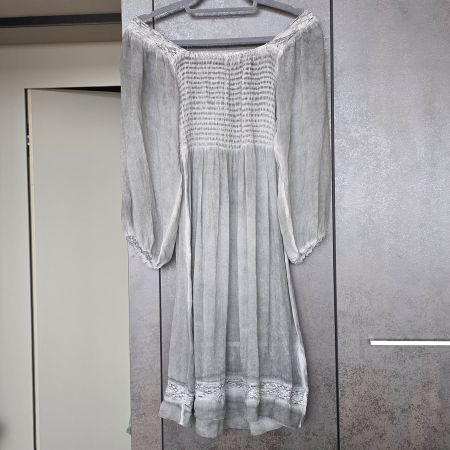🐸 NILE KLEID GRAU S ULTRALEICHTER CHIFFON