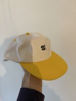 Baseball Cap weiss gelb mit Logo