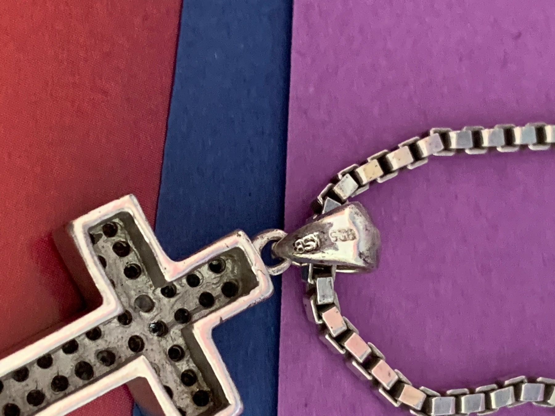 Ciondoli: Silberkette sterling silber mit KREUZ GLITZER – Usato da Dittingen venduto da Bijoubelle 1
