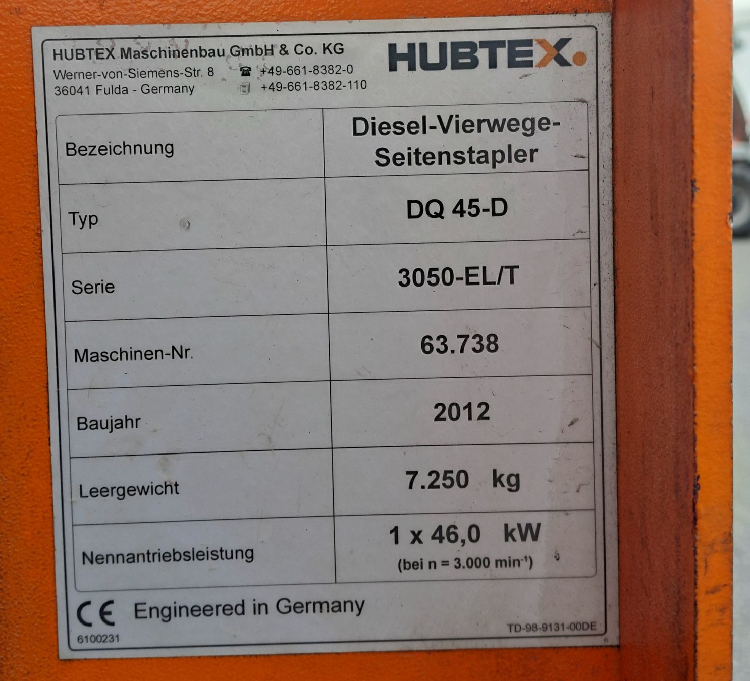 Gabelstapler & Hubwagen: HUBTEX Vierweg-Seitenstapler – Gebraucht aus Flums von BartholetFlumsAG 8