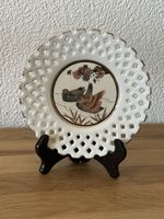 Vintage Japan Zierteller Durchbruchteller mit Mandarinenten