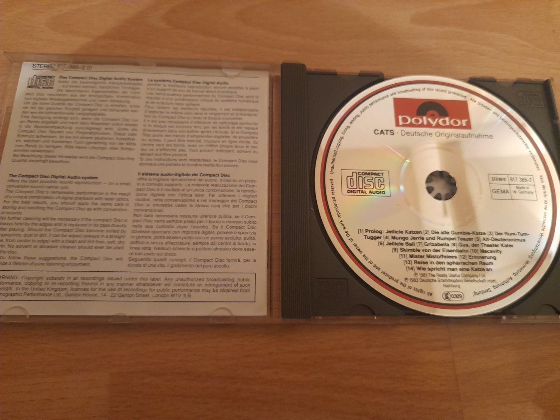 CD: CD Cats Deutsche Originalaufnahme – Usato da Lustmühle venduto da chevi03 1