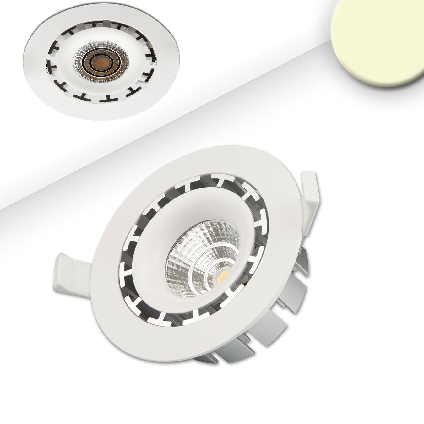 Lampade: LED Einbaustrahler, Rund, Weiss, 11 cm Ø – Nuovo (secondo la descrizione) da Kreuzlingen venduto da Smart-Light