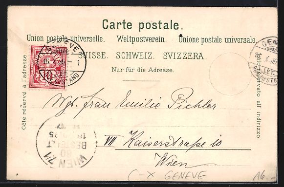 Cartoline postali: Vorläufer-Lithographie Geneve, 1895, Pl – Usato da Berlin venduto da bartko-reher 1