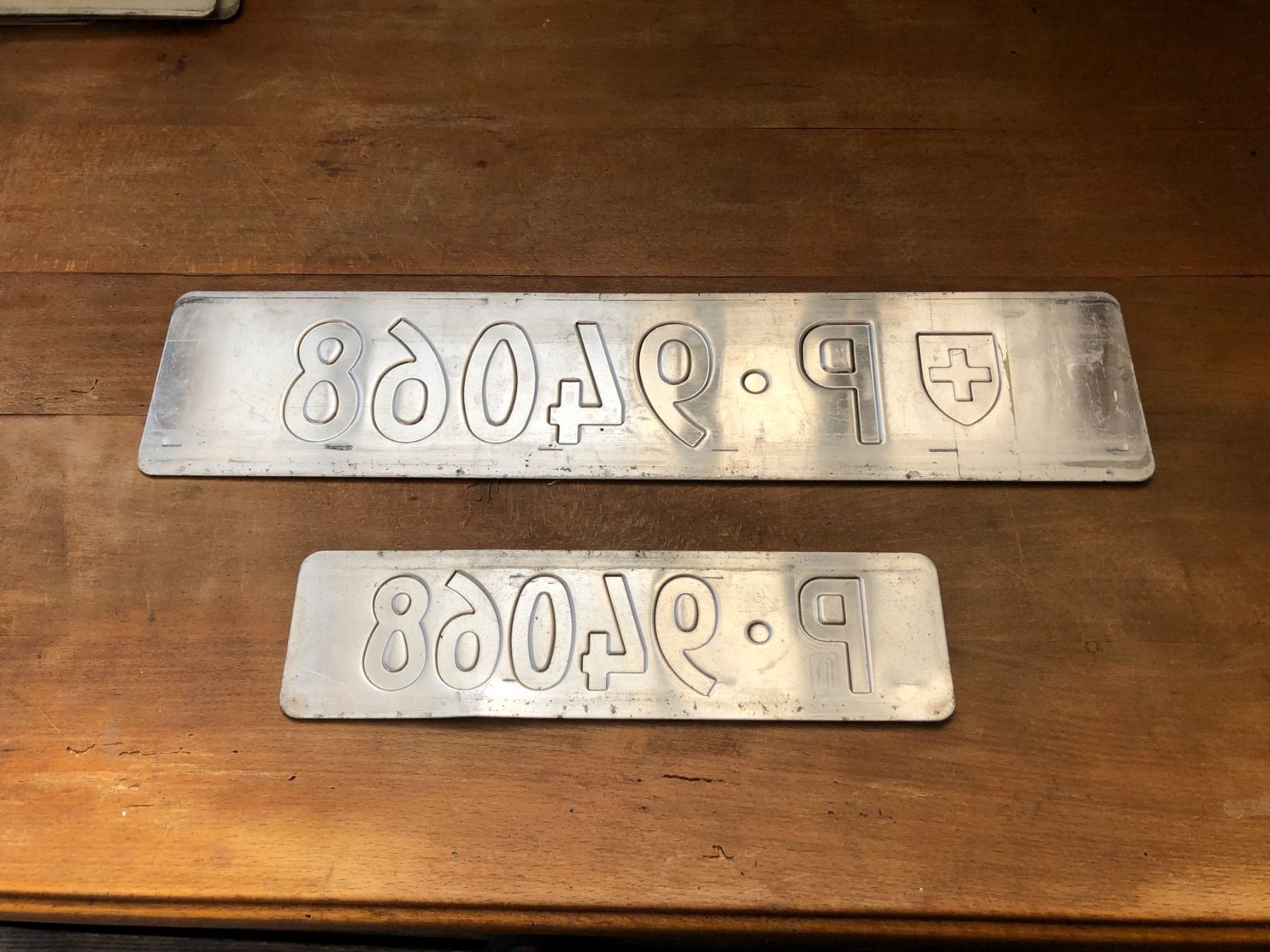 Schilder: 2x Nummernschild Post PTT 94068 ausrangiert – Gebraucht aus Küttigen von Melisch1000 1