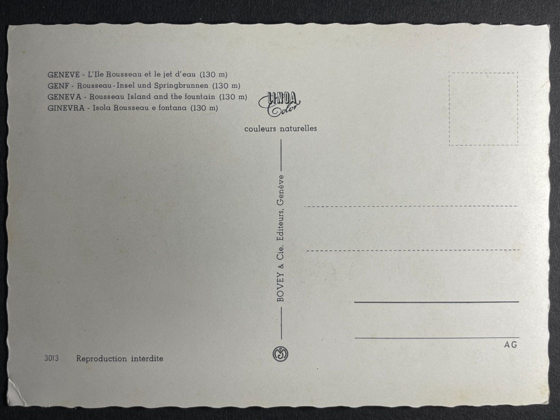 Cartoline postali: Genf, Rousseau-Insel – Usato da Steg VS venduto da _vinci_ 1