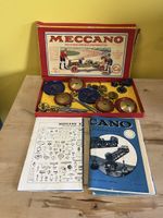 Meccano Baukasten, Vintage, mit Anleitungen