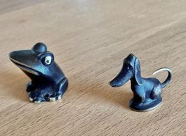 2 mal 50er Jahre Bronzefig. Hagenauer Dackel + BALLER Frosch