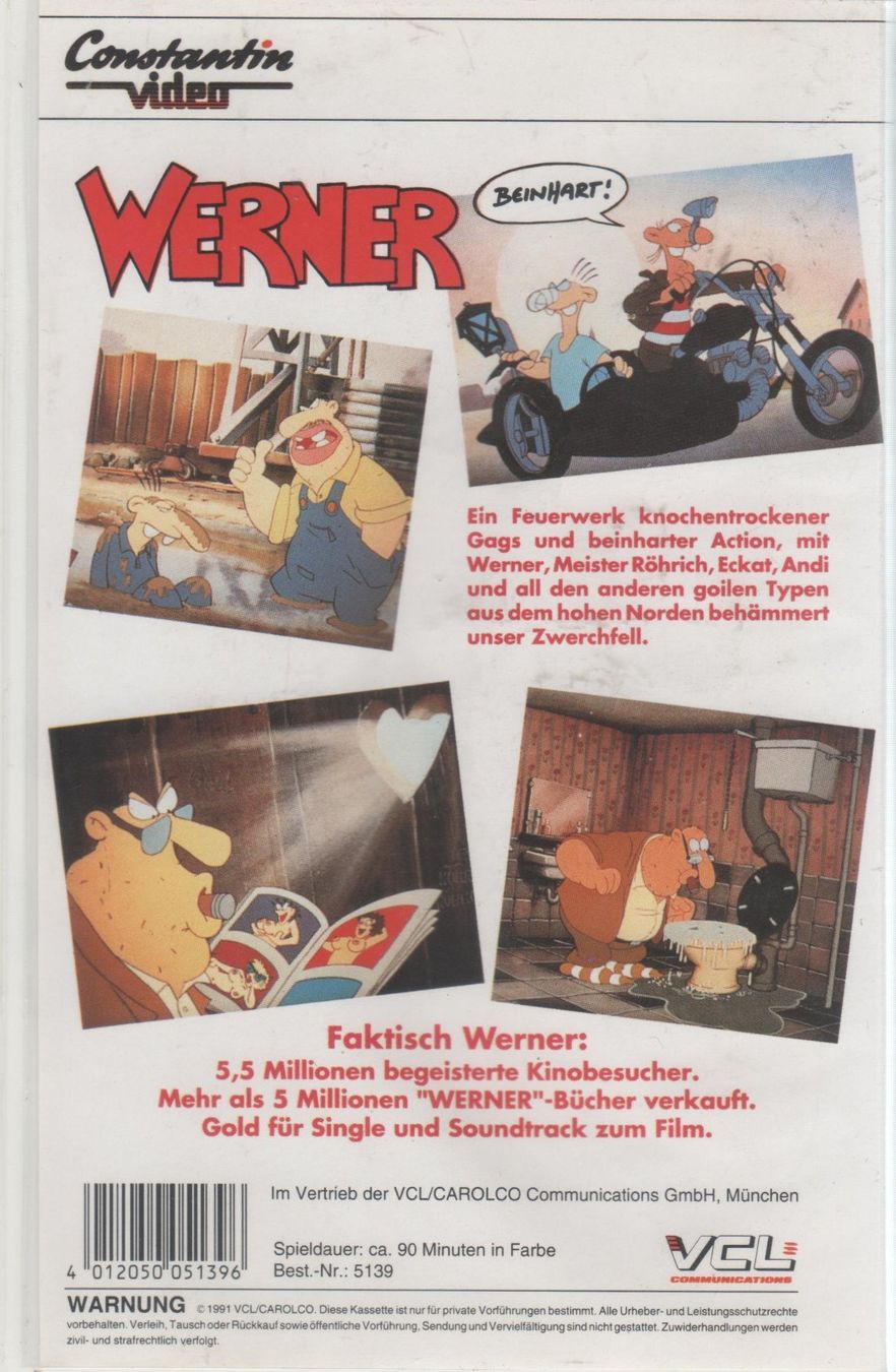 Toutes les VHS: Werner Beinhart VCL Constantin Video VHS 5139 – D'occasion à Remetschwil par Privatflohmi 1