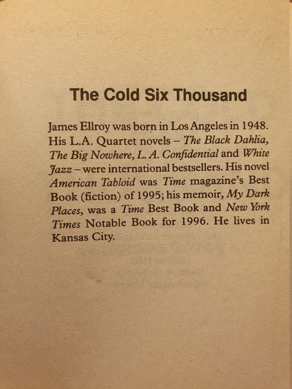 Libri: The Cold Six Thousand - James Ellroy – Usato da Zürich venduto da loosebone 1