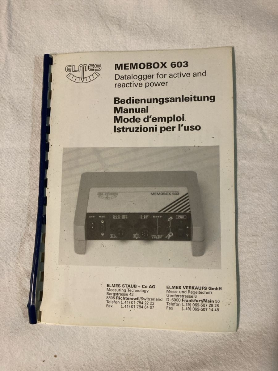 Misurare: ELMES MEMOBOX 603 mit 6 Stromzangen – Difettoso da Rothrist venduto da Seafarer68 3