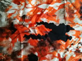 Seide italienisch schwarz rot beige