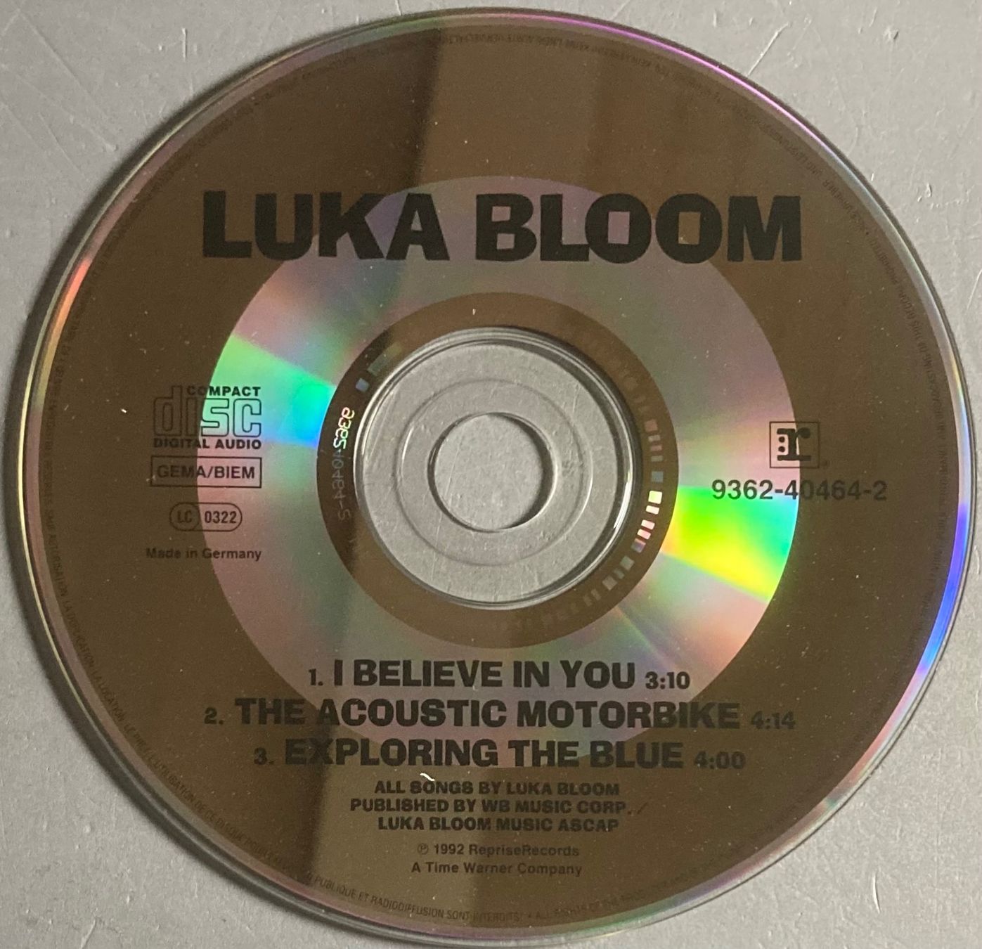 CD: LUKA BLOOM - I BELIEVE IN YOU – Usato da Poliez-Pittet venduto da Newtown-Records 1