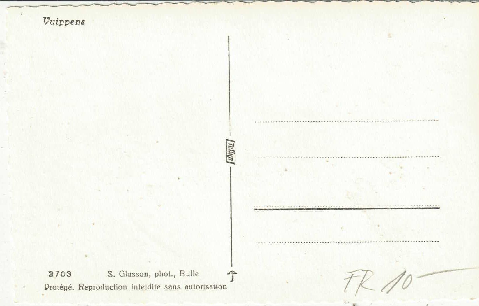 Cartoline postali: Vuippens - Vue generale – Usato da Ettingen venduto da Kartenplanet 1