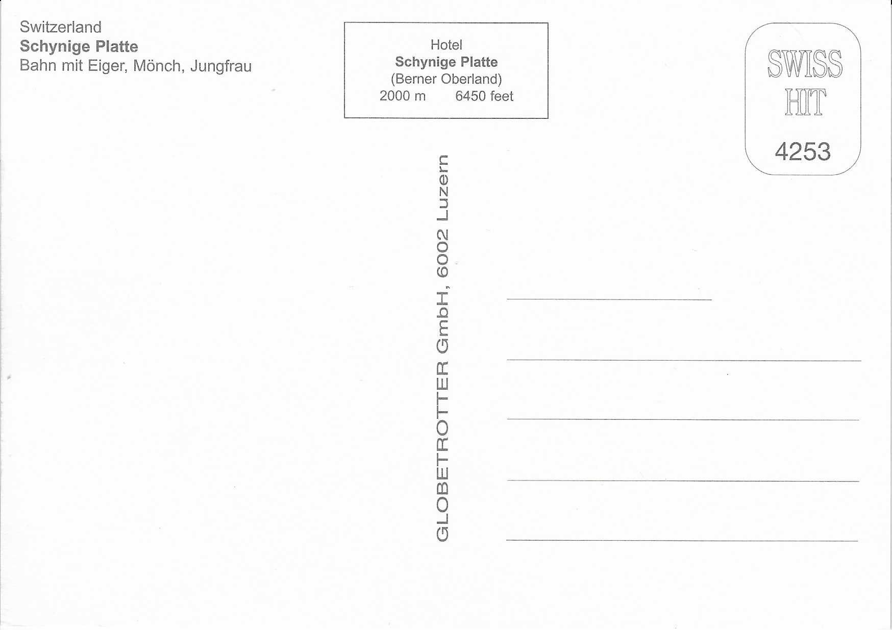 Cartoline postali: Schynige Platte Bahn mit Eiger,Mönch,Jungfrau – Nuovo (secondo la descrizione) da Rothrist venduto da Stranglehold 1