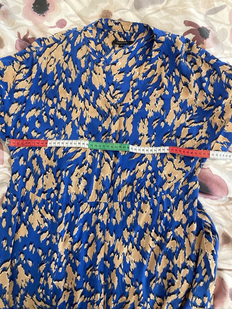 Comma Kleider: Kleid Comma Viscose Grösse 36 blau \beige – Gebraucht aus Zürich von fra_c6nh 7