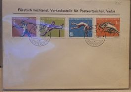 Liechtenstein 1956 FDC Sportserie III