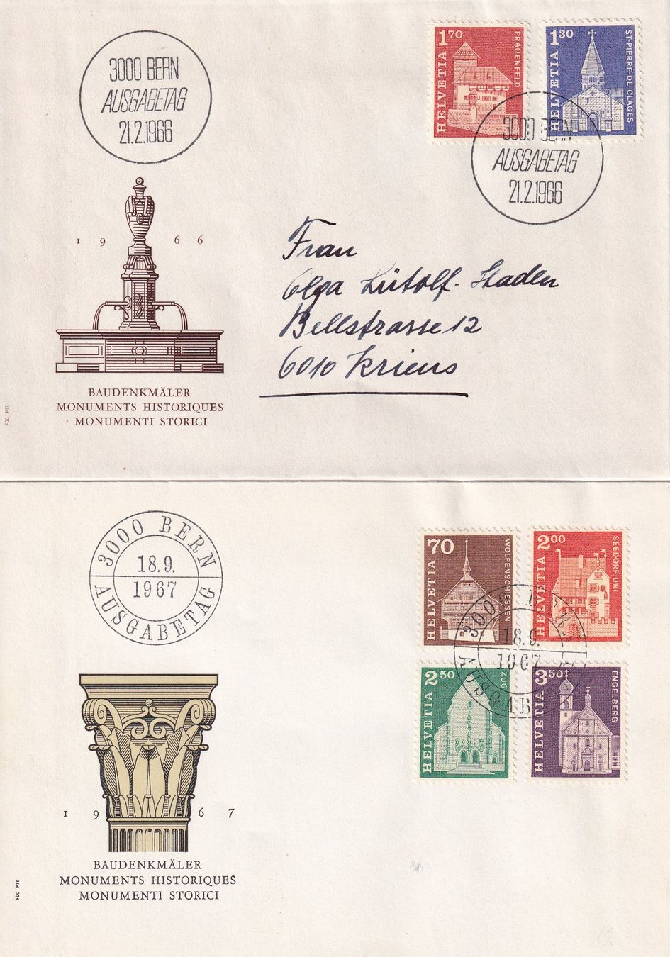 Tutti i francobolli: Lot 8 Briefe FDC 1966 - 1968 – Usato da Rossa venduto da becky05