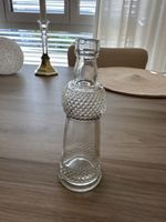 Glasflasche mit Struktur Muster leer 18cm hoch
