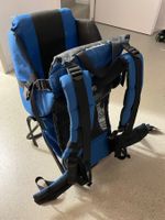 Kindertrage blau schwarz mit Gestell gebrauchter Zustand