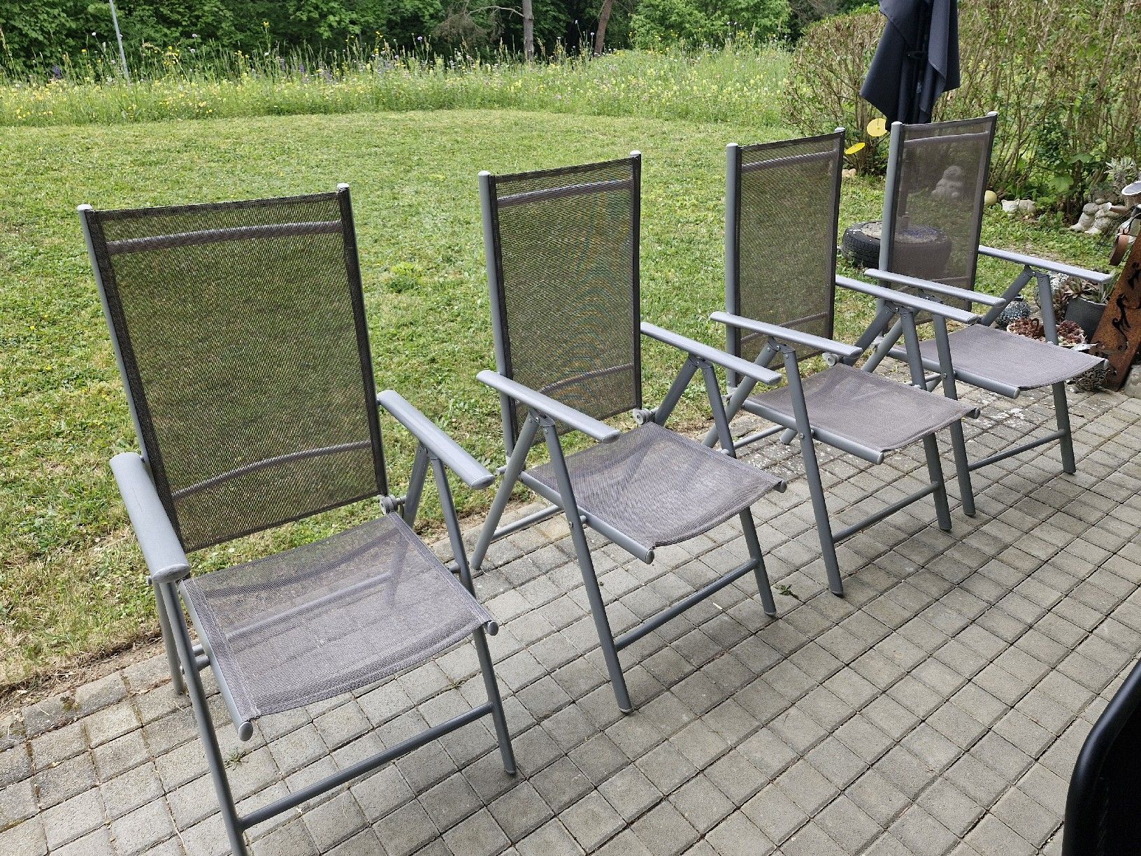 Sedie: 4 Gartenstühle, Alugestell, gebraucht – Usato da Frauenfeld venduto da Kasico 1