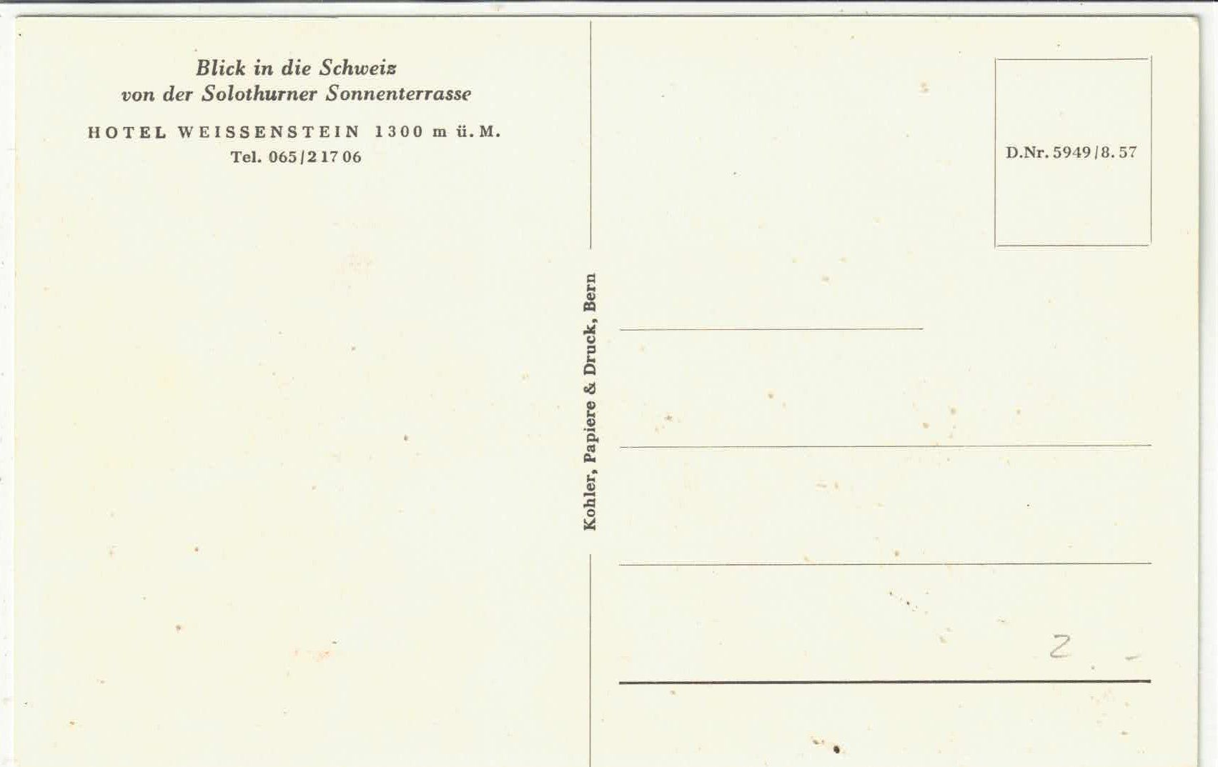 Cartoline postali: Hotel Weissenstein - Restaurant-Terrasse – Usato da Ettingen venduto da Kartenplanet 1