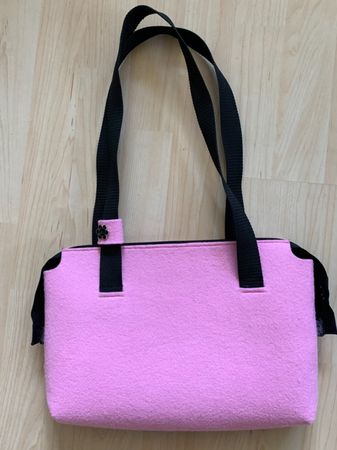 Filz Tasche mit Innentasche, Rosa, NEU, Handarbeit