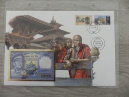 Banknoten Brief 1989 - Nepal 1 Rupee