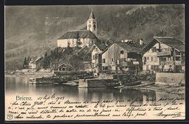 AK Brienz, Panorama mit Uferblick, 1903