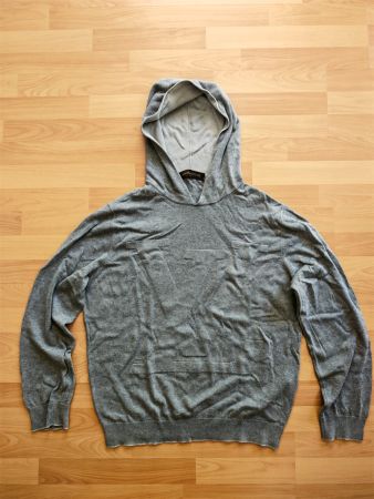 Louis Vuitton Strick-Hoodie | Grösse L Grau mit LV 3D-Logo