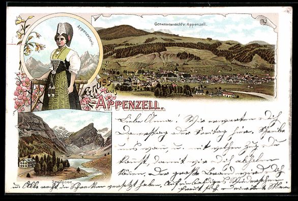 Cartes postales: Litho Appenzell, Gesamtansicht, Seealpse – D'occasion à Berlin par bartko-reher
