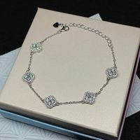 Moissanite - Kleeblatt Glücksarmband, 1.2ct-Zertifikat