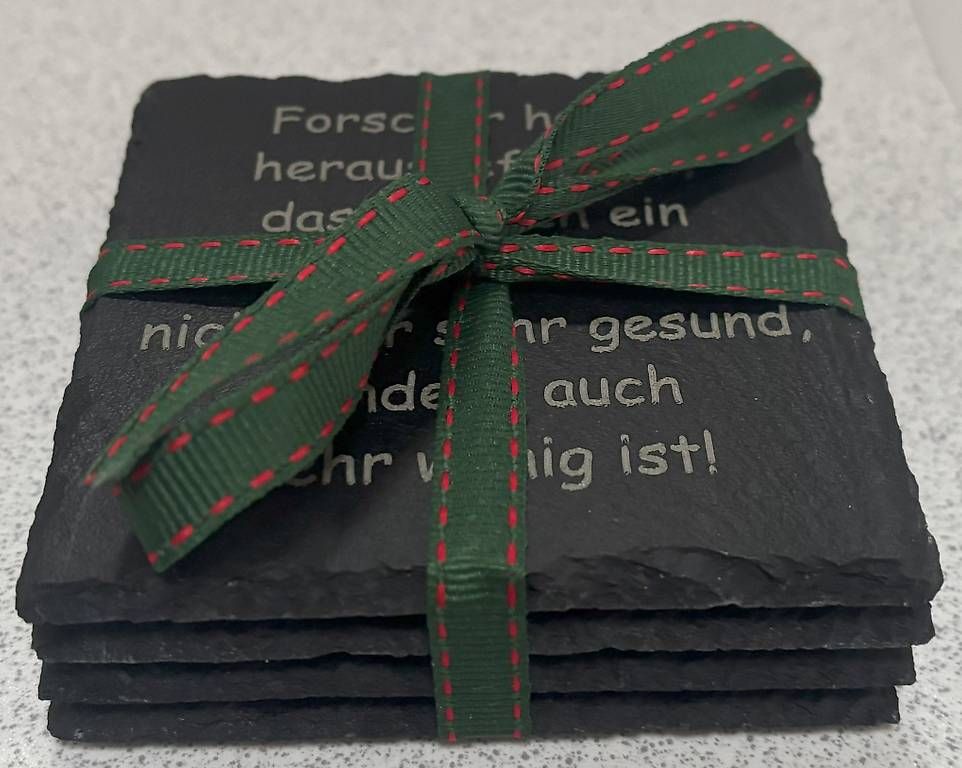 Untersetzer: Schieferuntersetzer mit Gravur "Wein" – Neu und originalverpackt aus Trimmis von Laserart_FN 2