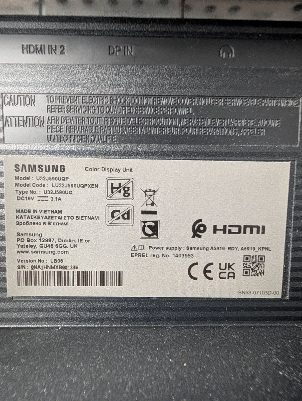 Samsung Monitor: Samsung Viewfinity S5 - UJ590 – Nuovo (secondo la descrizione) da Steinhausen venduto da tarantel04 4