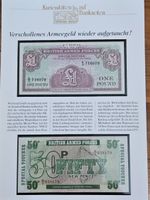 Kuriositäten auf Banknoten 1 Pfund Verschollenes Armeegeld