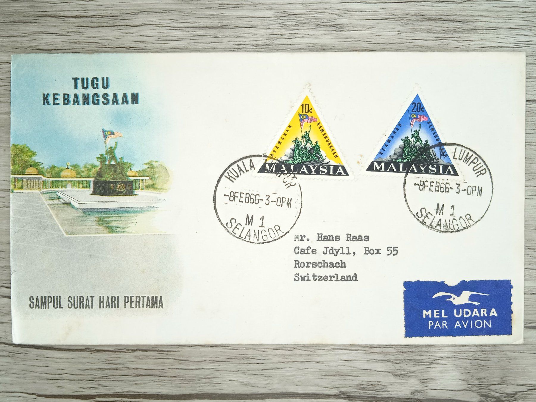 Tutti i francobolli: TR84 Enveloppe + Timbre Malaisie 1966 – Usato da Cousset venduto da Patrick_Collections