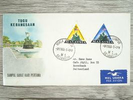 TR84 Enveloppe + Timbre Malaisie 1966