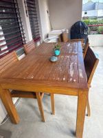 Gartentisch und 6 Stühle Holz