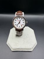 Mondaine Damenuhr 26mm, Kult Design, braunes Lederarmband