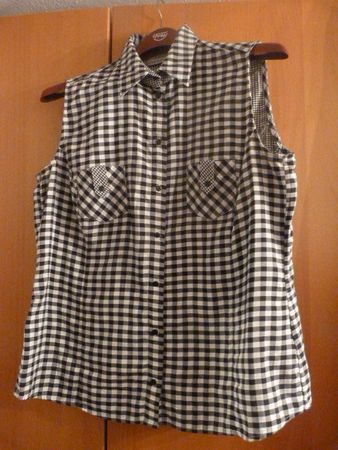 Bluse von Canda, Gr. 48, weiss-grau