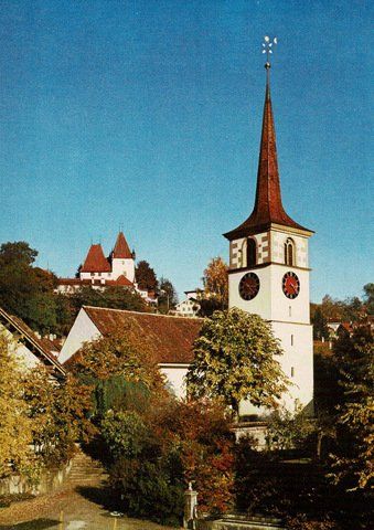 Cartoline postali: Ansichtskarte Worb, Kirche und Schloss – Usato da Ebmatingen venduto da desalli