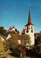Ansichtskarte Worb, Kirche und Schloss