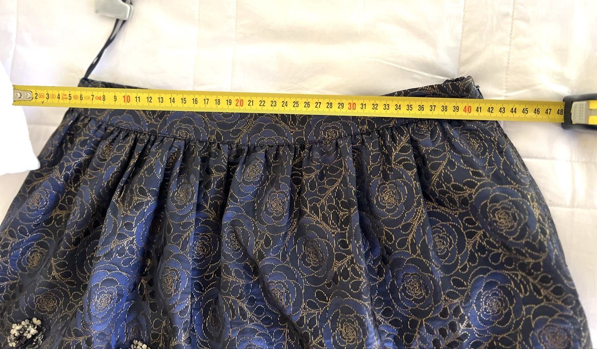 Zara Röcke: Jupe Zara Basic, taille L, bleu marine et or, chic ✨ – Neu (gemäss Beschreibung) aus Porrentruy von SYANKA 7