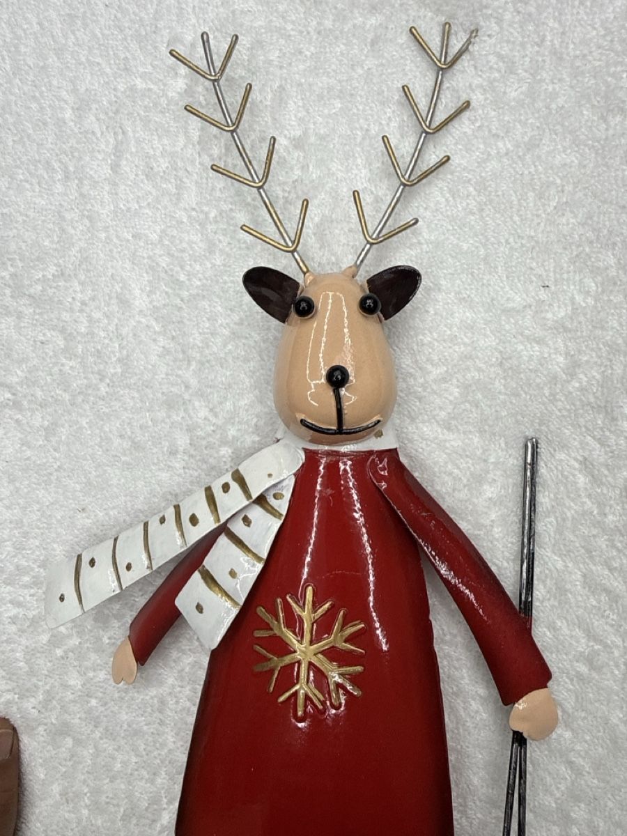 Tutte le decorazioni: Cervidé décoratif rouge et doré, skis, Noël – Nuovo e nell'imballaggio originale da Chenens venduto da anasantos90 1