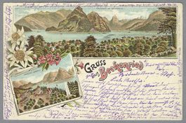 1896!, BECKENRIED, SCHÖNE LITO! RÜCKS. SCHIFFS-0!
