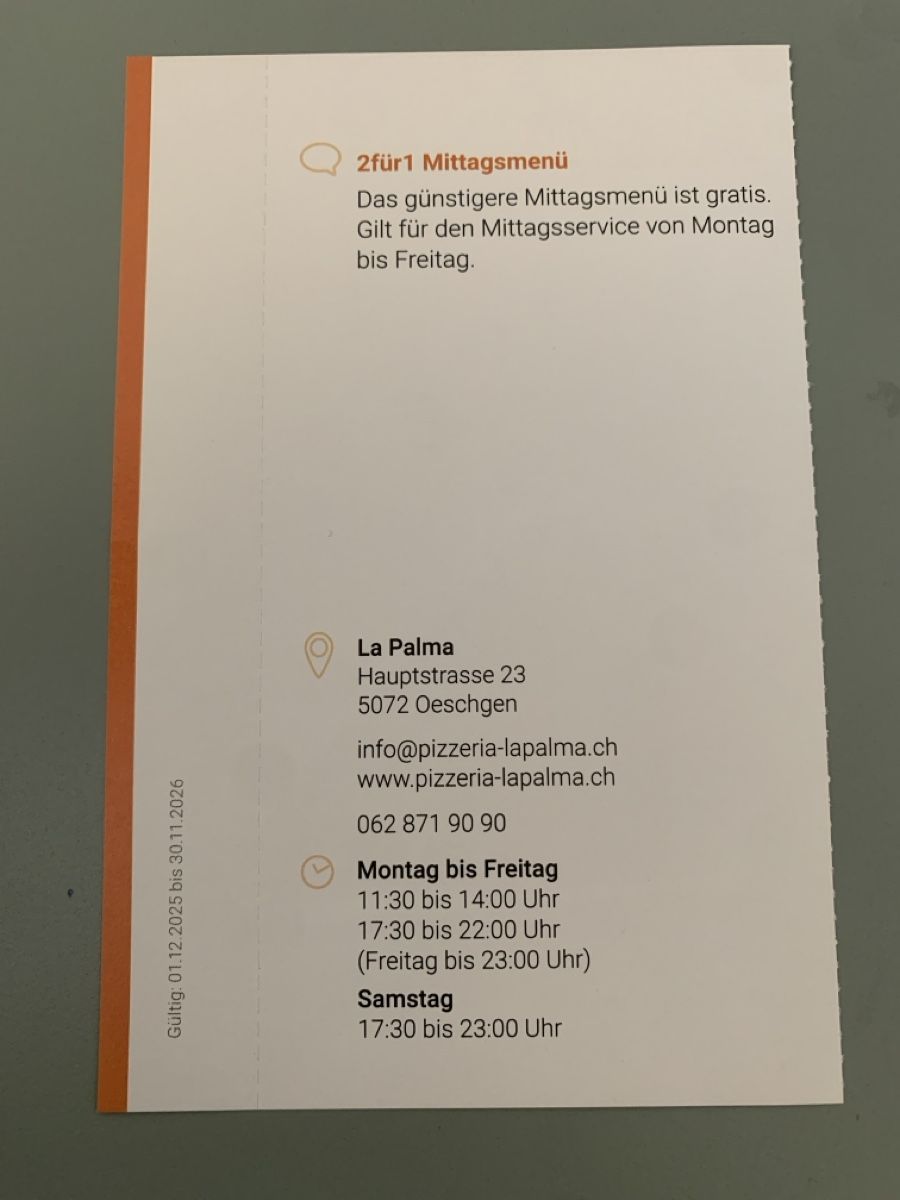 Gutscheine: 2für1 La Palma, Oeschgen – Neu und originalverpackt aus Attelwil von TaraLee 1