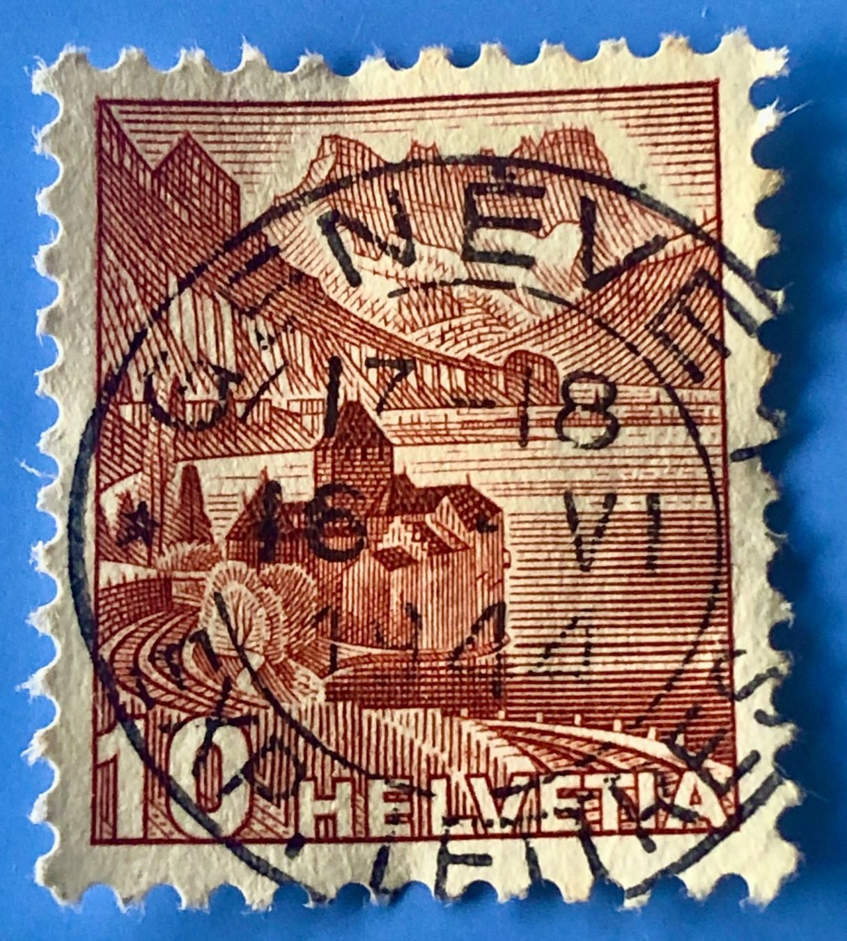 Tutti i francobolli: Landschaftsbilder Stempel  Geneve – Usato da Aarau venduto da Billa007