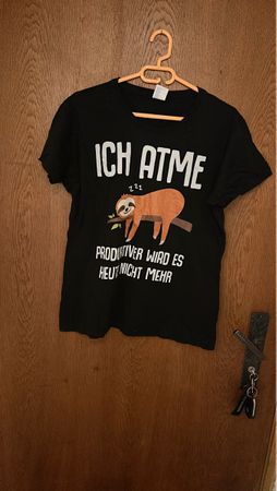 Faultier T-Shirt, Grösse XL, Schwarz,