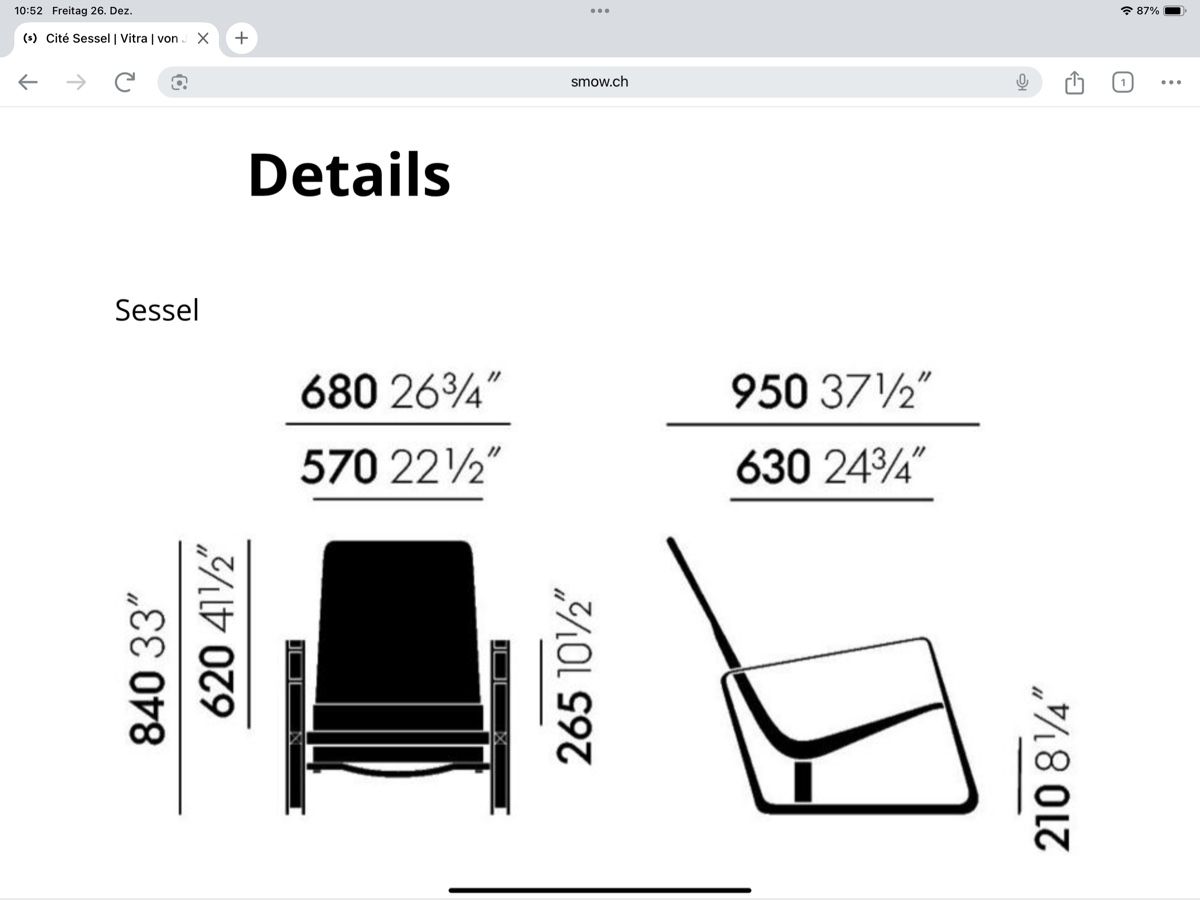 Vitra Sessel: Original Vitra Cite Sessel, Design Jean Prouvé, Leder – Gebraucht aus Appenzell von han_zg2p 5