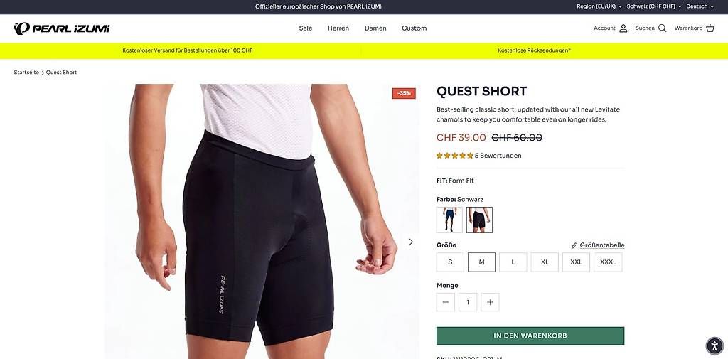 Hosen: Velohose Pearl Izumi schwarz – Gebraucht aus Schaffhausen von nicola.wo 4